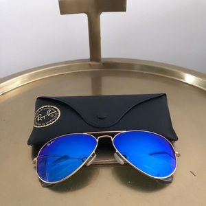 Blue Reflector Ray Ban Sunglasses.